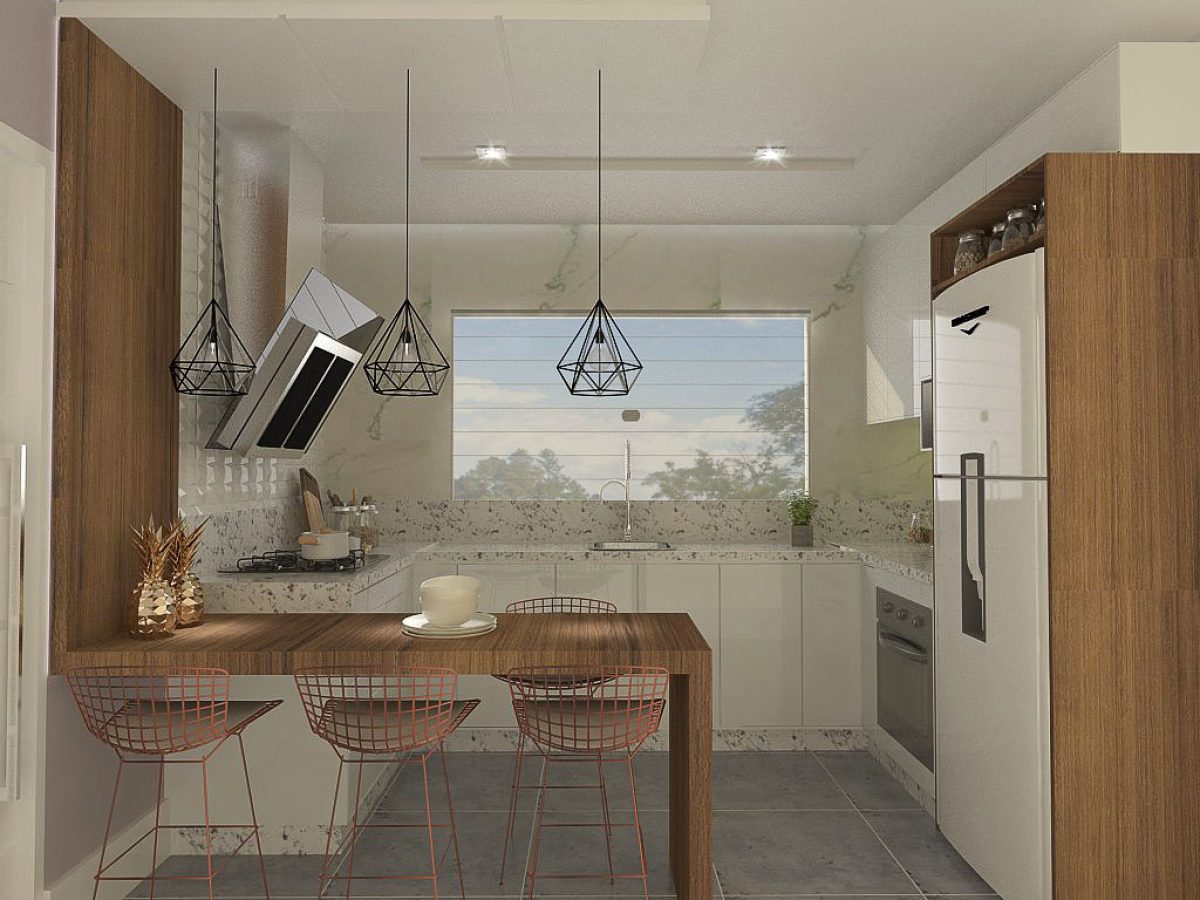 cozinha decorada em tons neutros