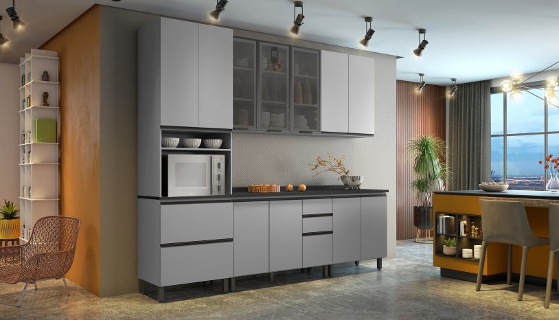 cozinha decorada em tons neutros