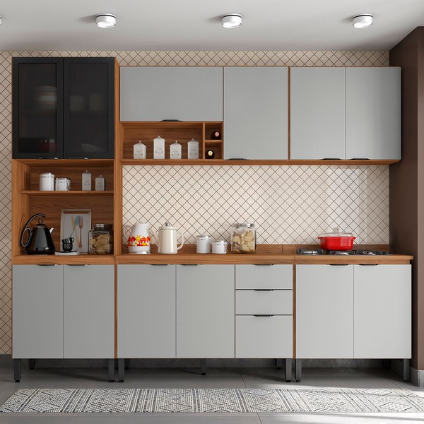 cozinha decorada em tons neutros