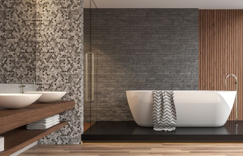 decoração de banheiro cinza