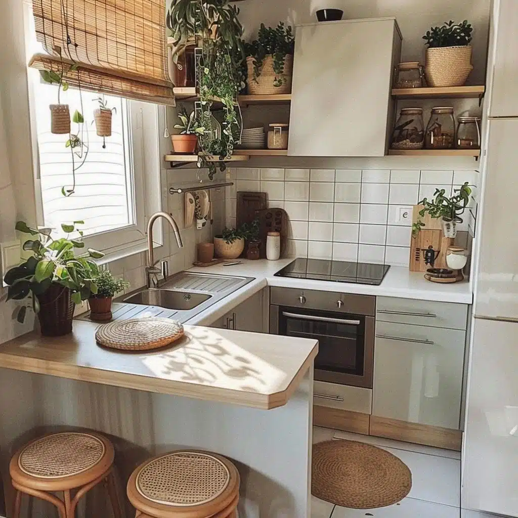 decoração de cozinha com plantas