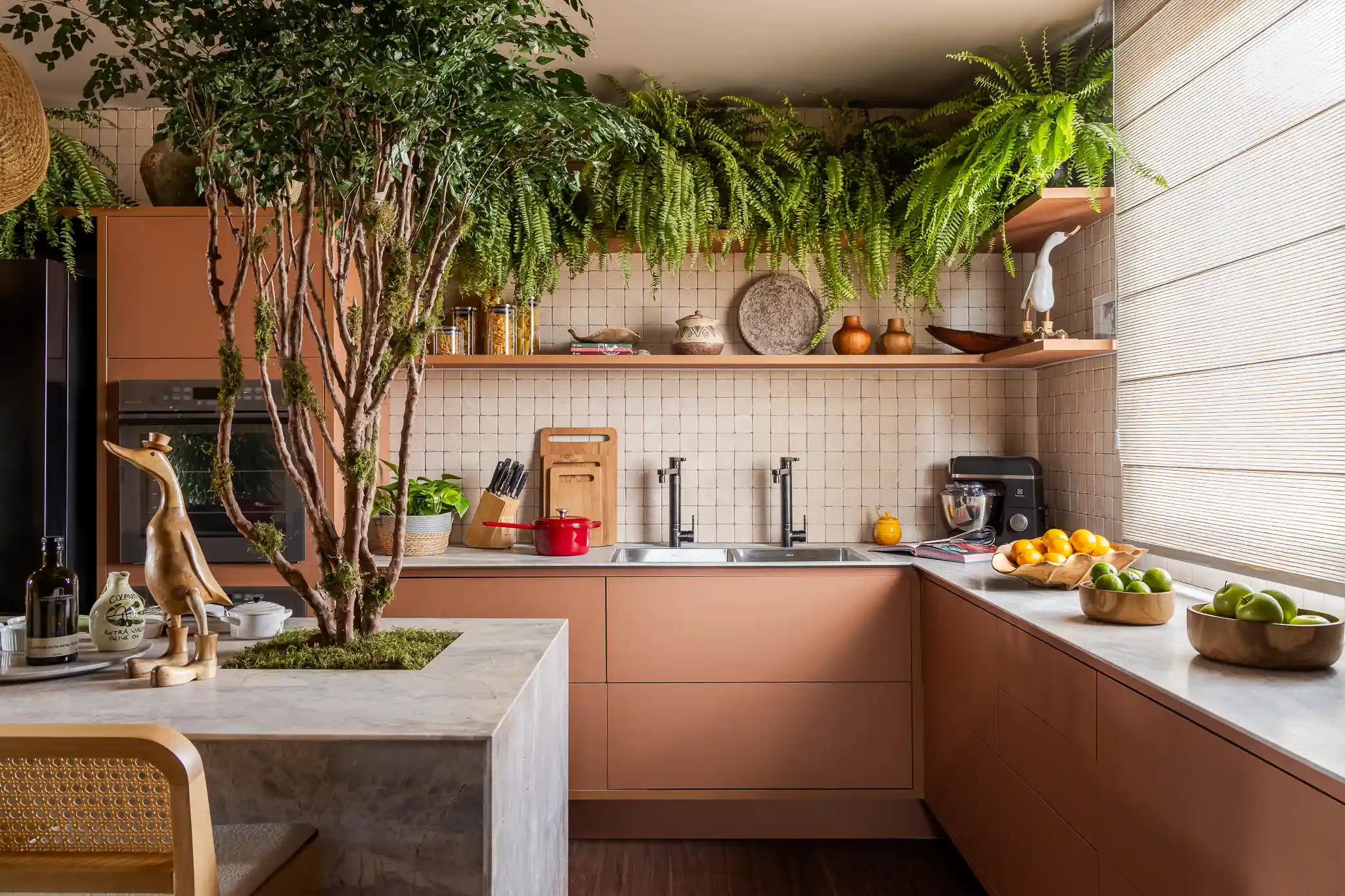 decoração de cozinha com plantas