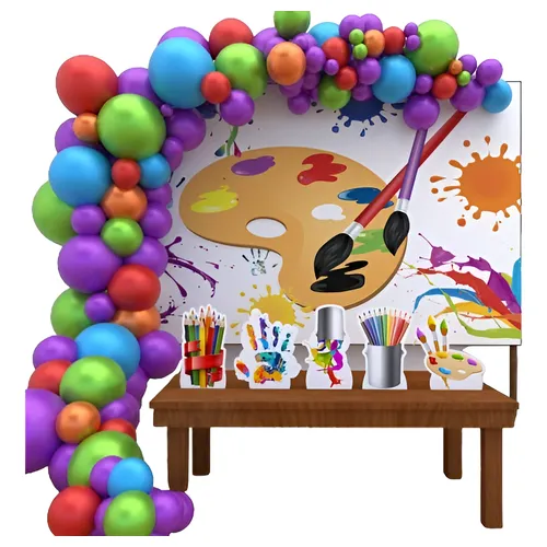 Ideias de Brincadeiras Interativas para Festa Infantil Tema Pintura