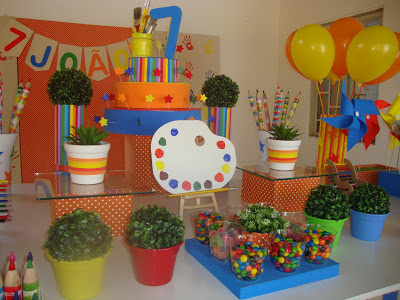 Ideias de Brincadeiras Interativas para Festa Infantil Tema Pintura