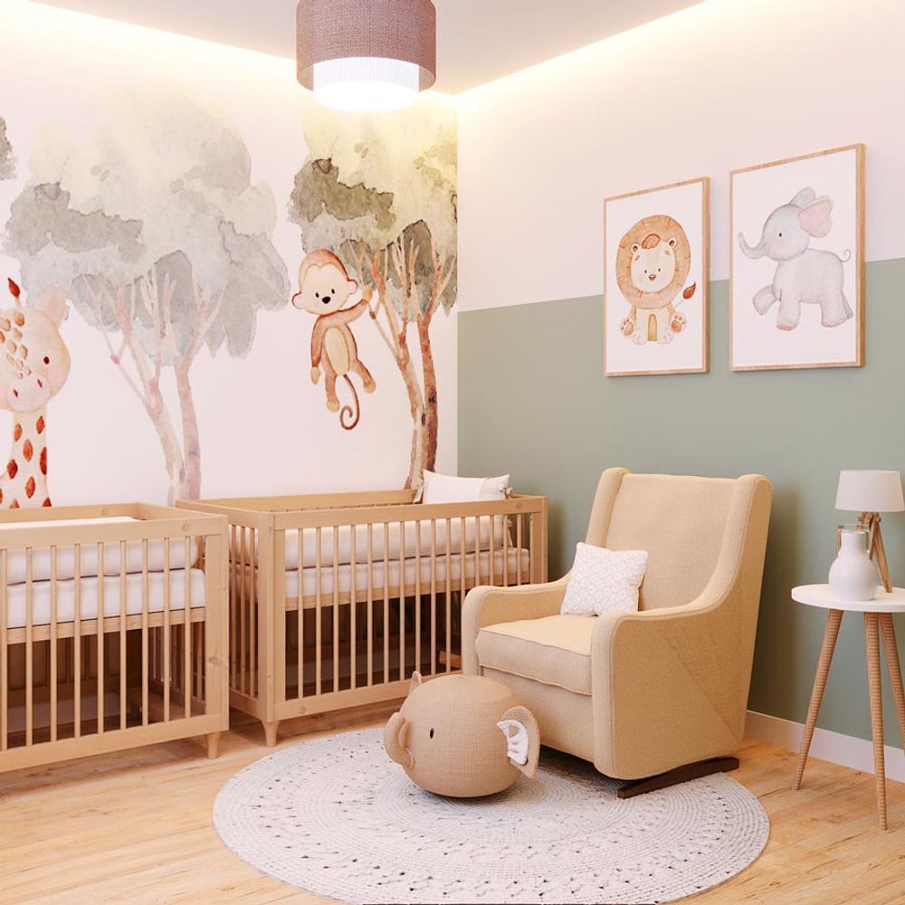 decoracao de quarto de bebe safari