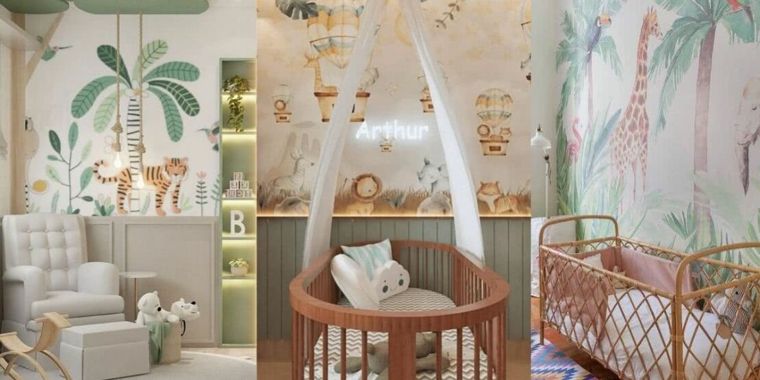 decoracao de quarto de bebe safari