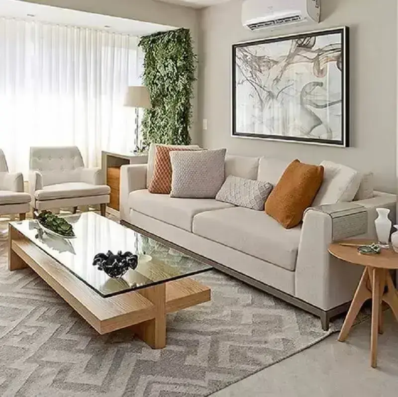 decoração de sala bege