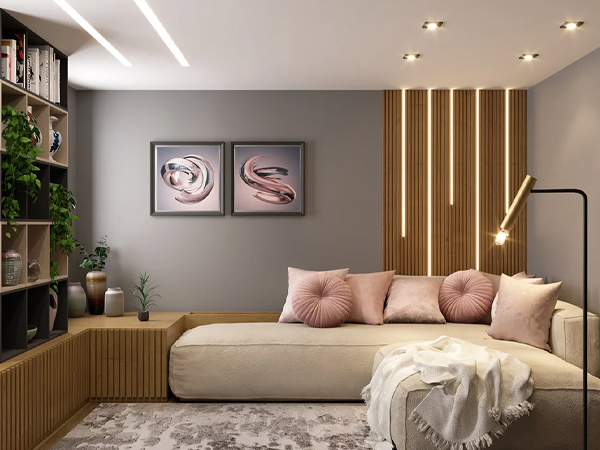 decoração de sala bege