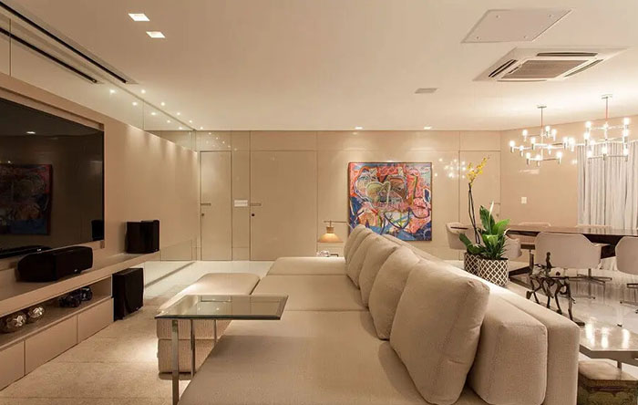 decoração de sala bege