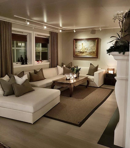 decoração de sala bege