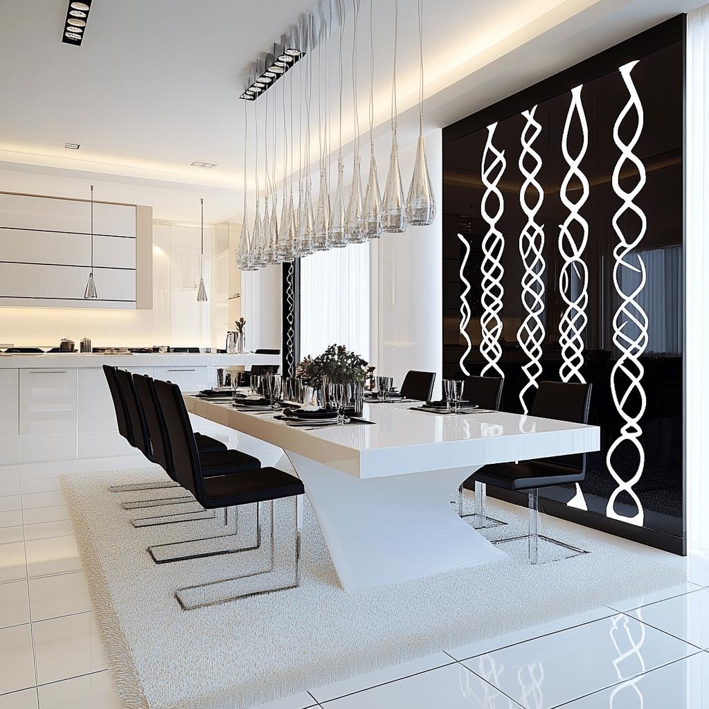 decoração de sala preto e branco