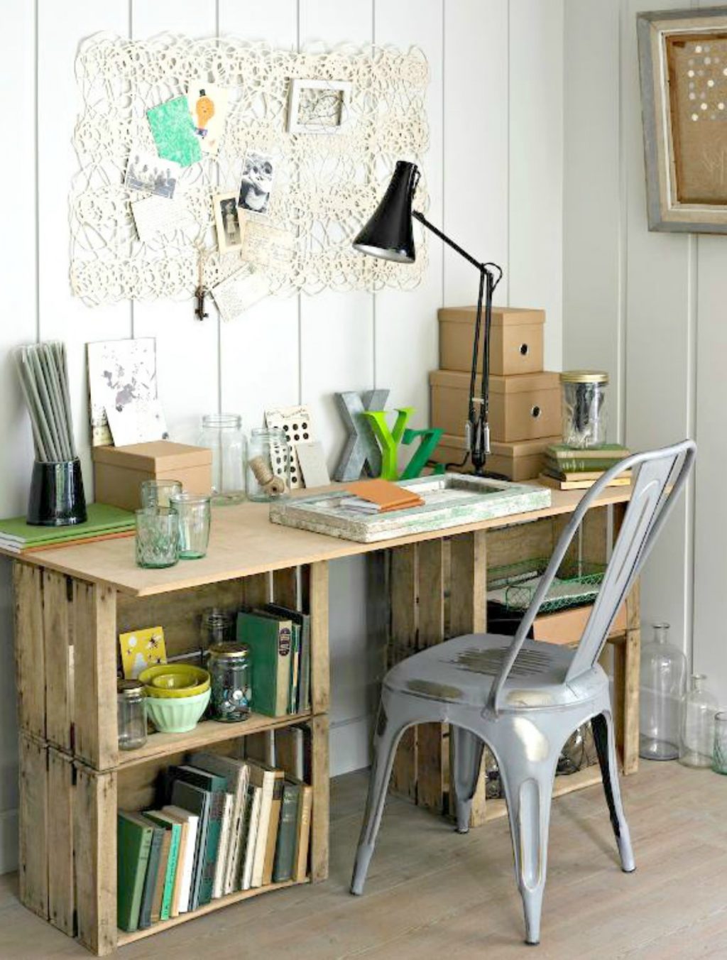 decoração em caixotes