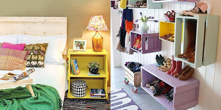 decoração em caixotes