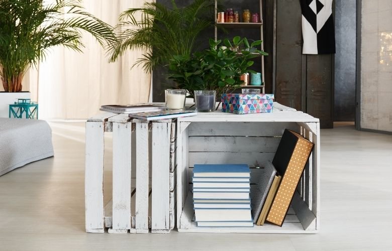 decoração em caixotes