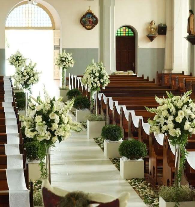 decoração igreja casamento simples