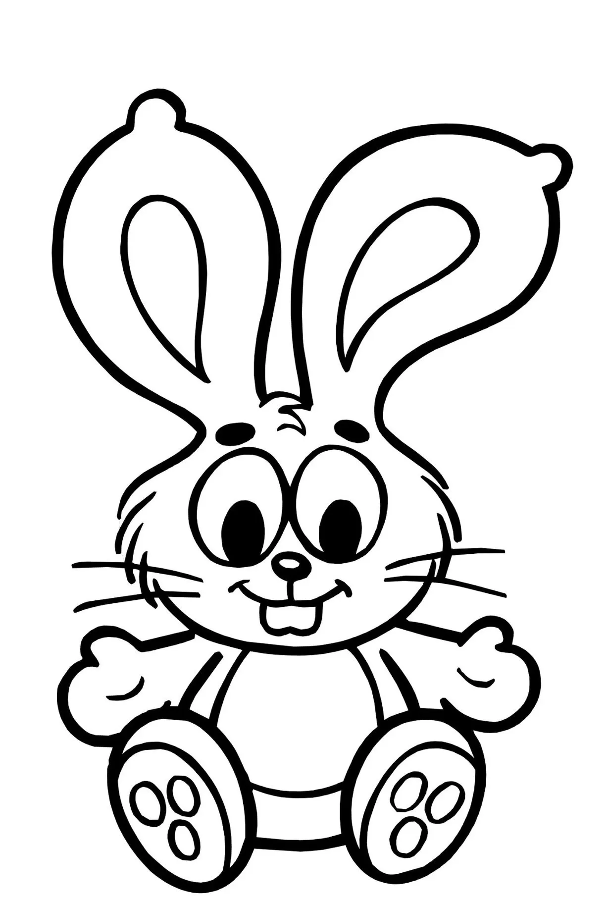 desenho de coelhinho com flor para colorir