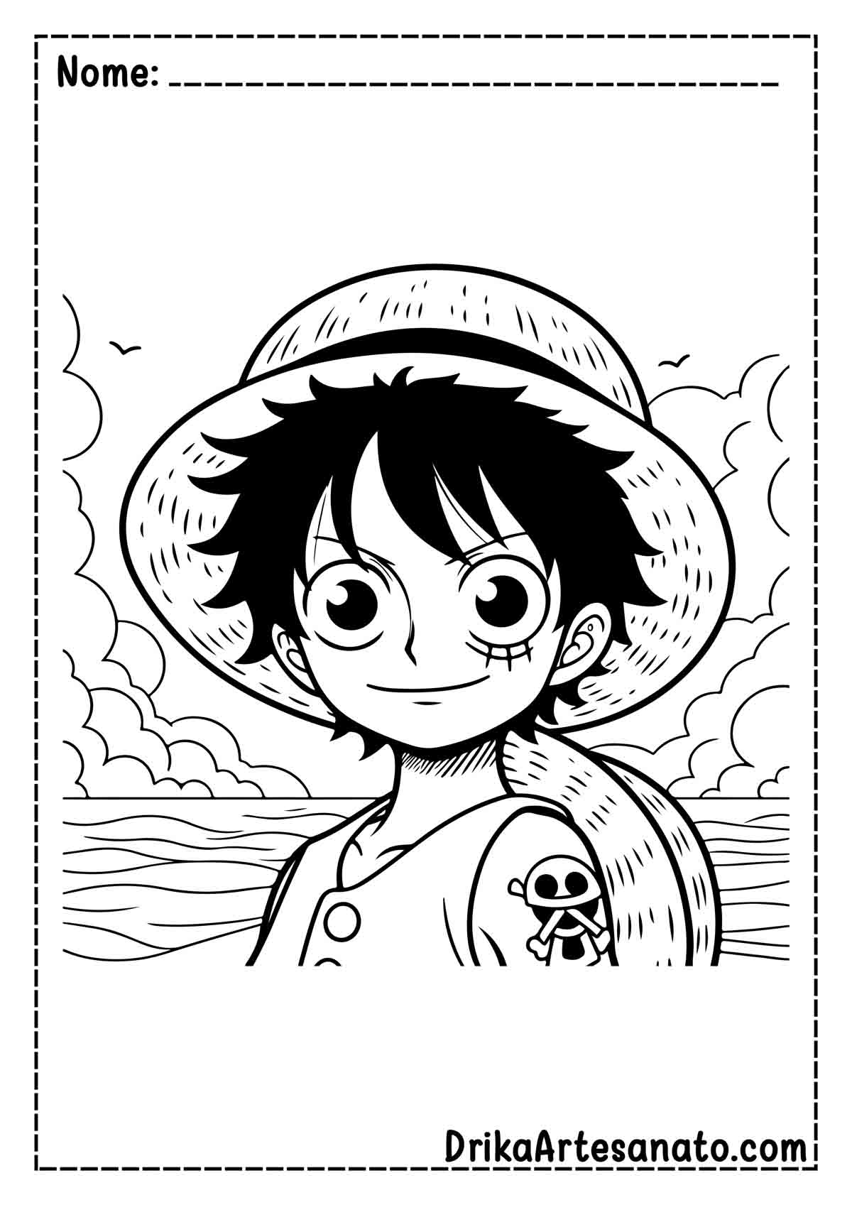 desenho para imprimir luffy