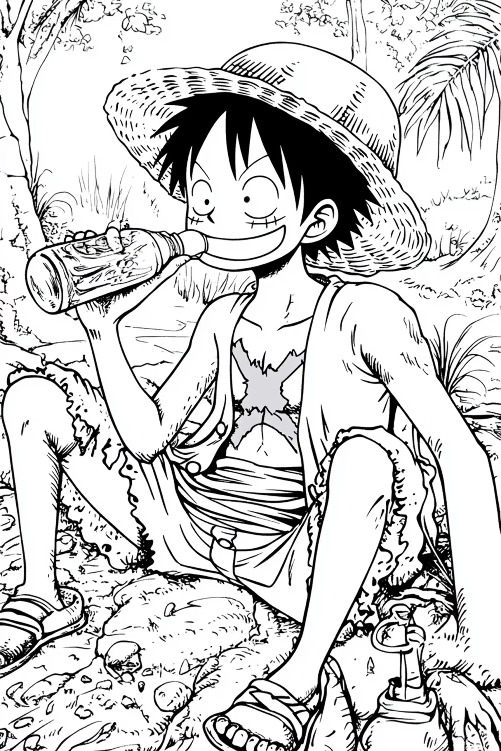 desenho para imprimir luffy