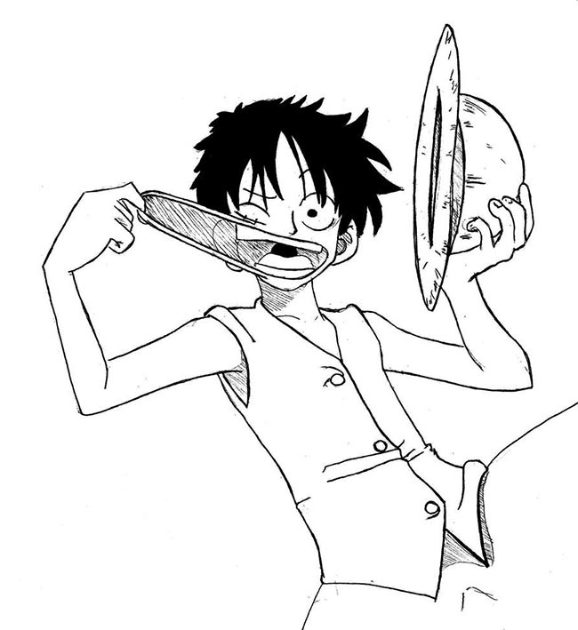 desenho para imprimir luffy