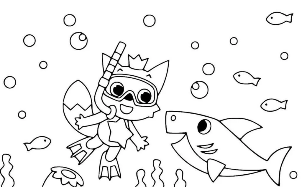 desenhos para colorir baby shark
