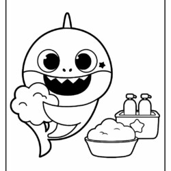 desenhos para colorir baby shark