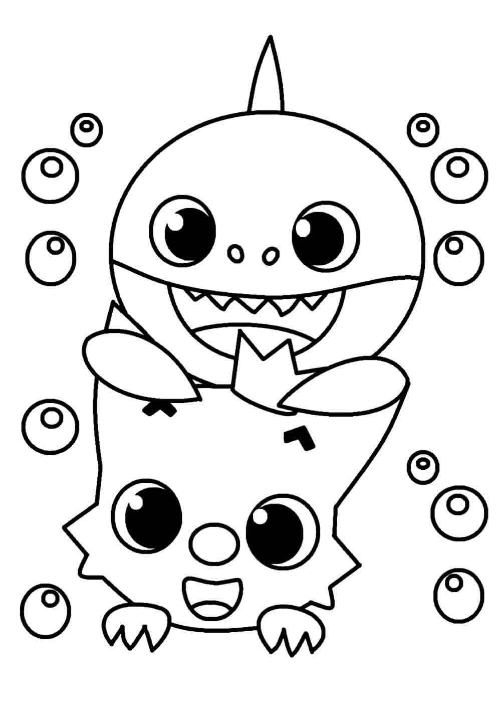 desenhos baby shark para imprimir grátis