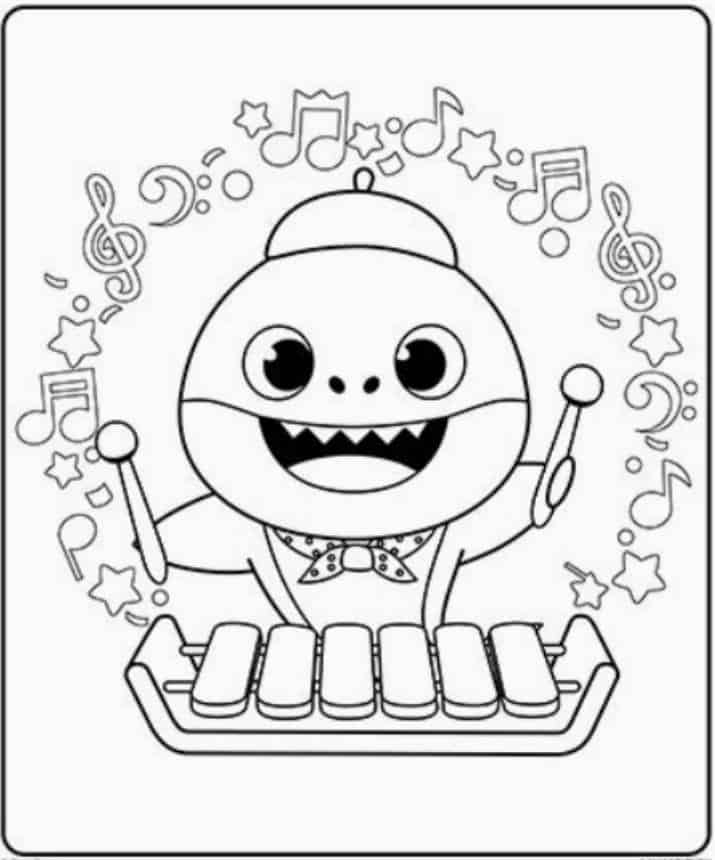 desenhos baby shark com atividades educativas para imprimir