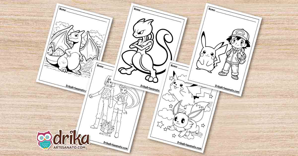 desenhos de pokemon para colorir vs desenhos originais