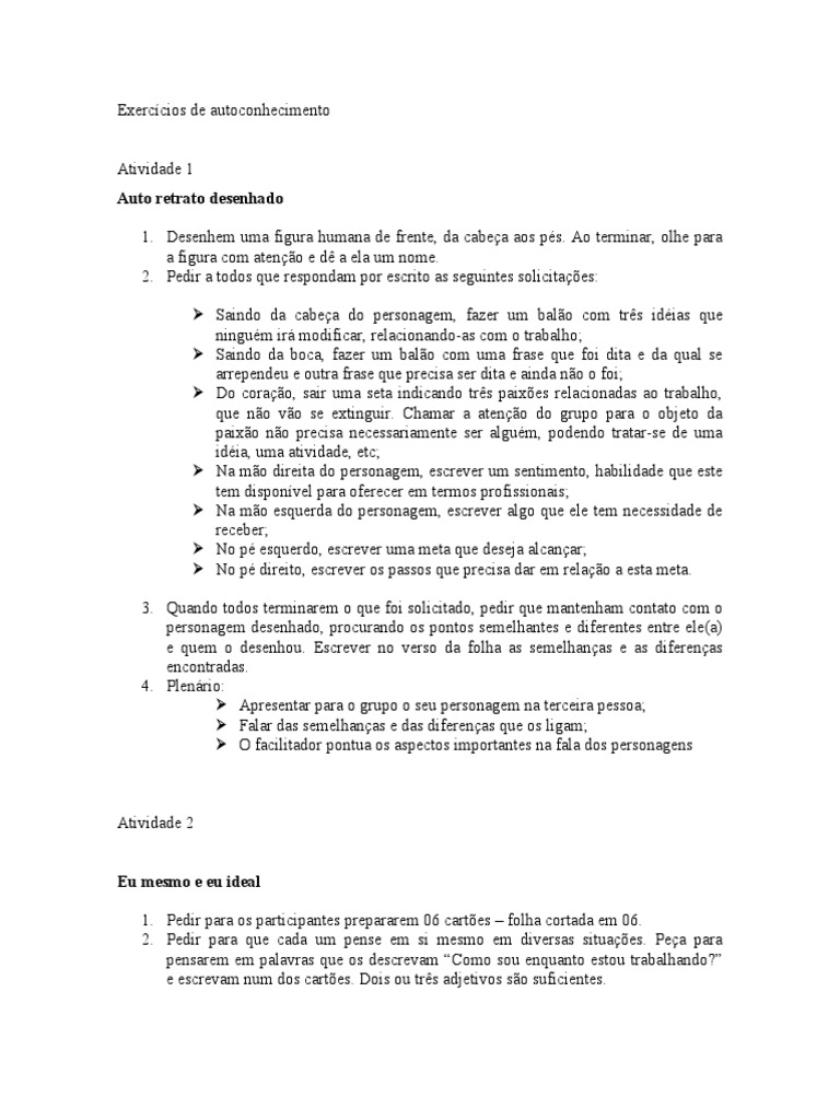 melhores exercícios autoconhecimento ano novo