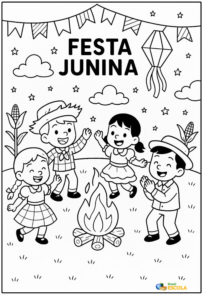 melhores desenhos de festa junina para colorir online