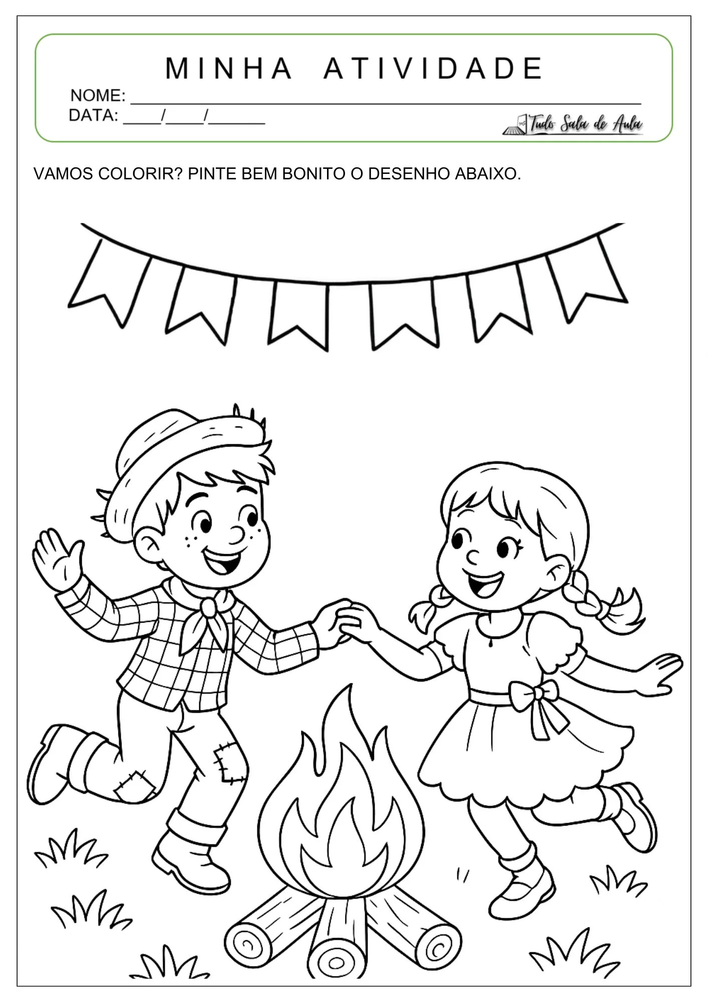 festa junina desenhos para colorir