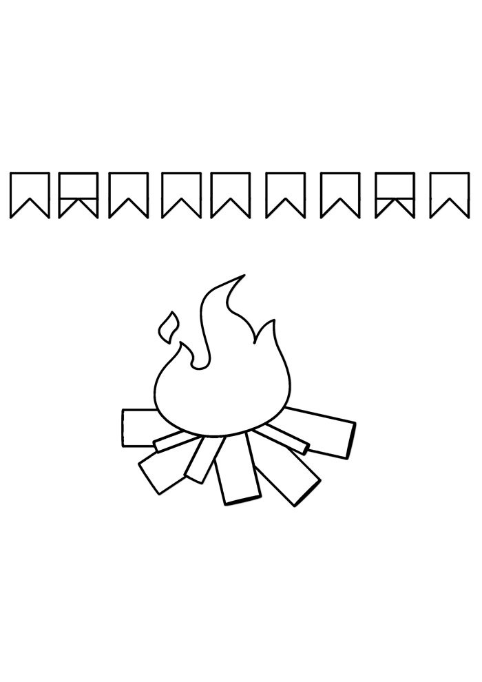 desenhos de fogueira de festa junina para colorir em alta resolução