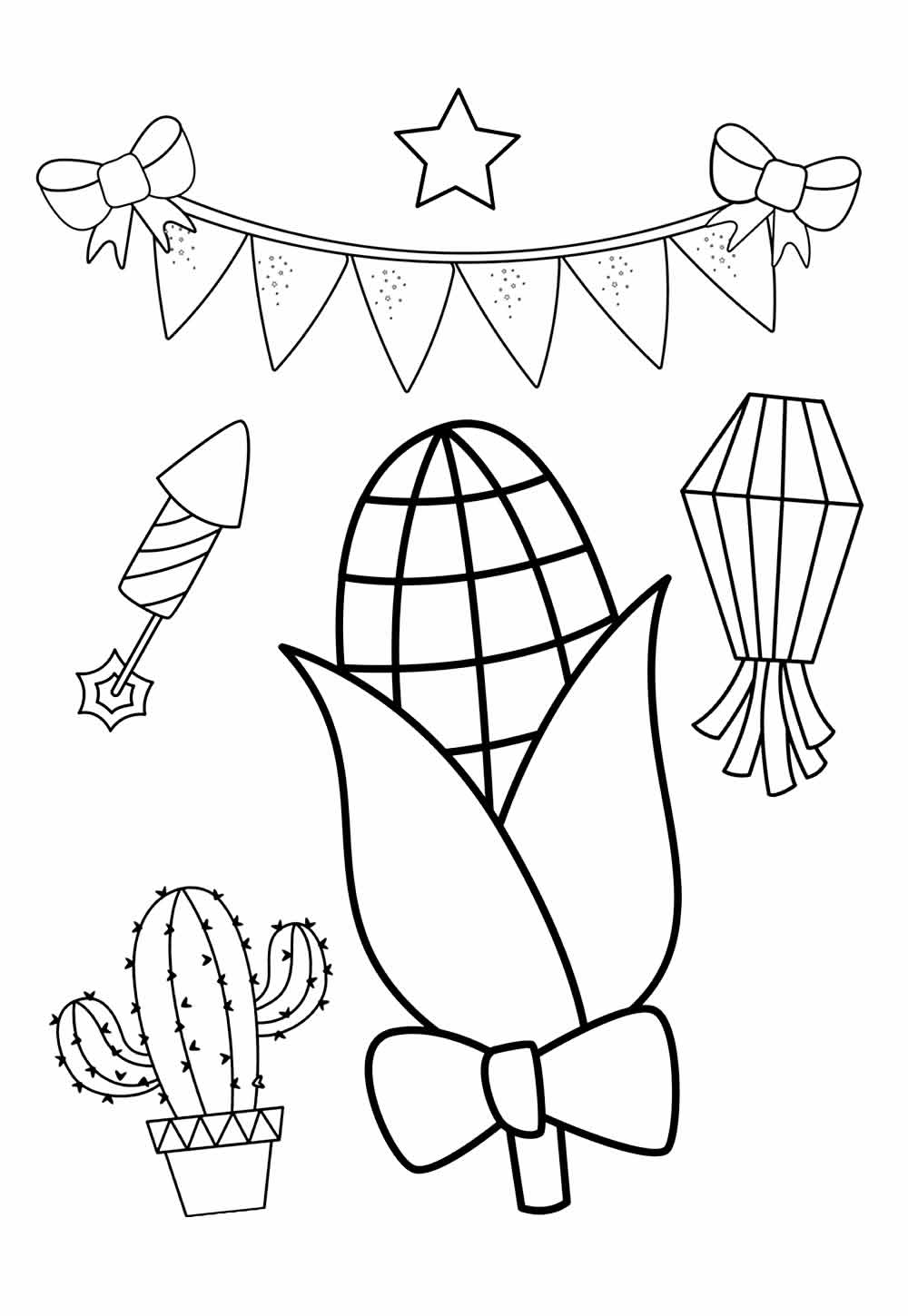 desenhos de festa junina para colorir vs. atividades prontas