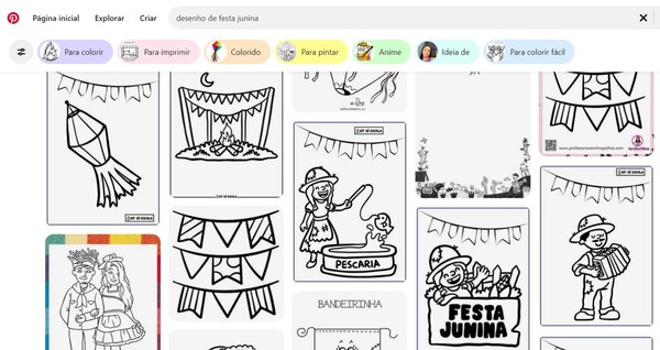 melhores desenhos de festa junina para colorir online