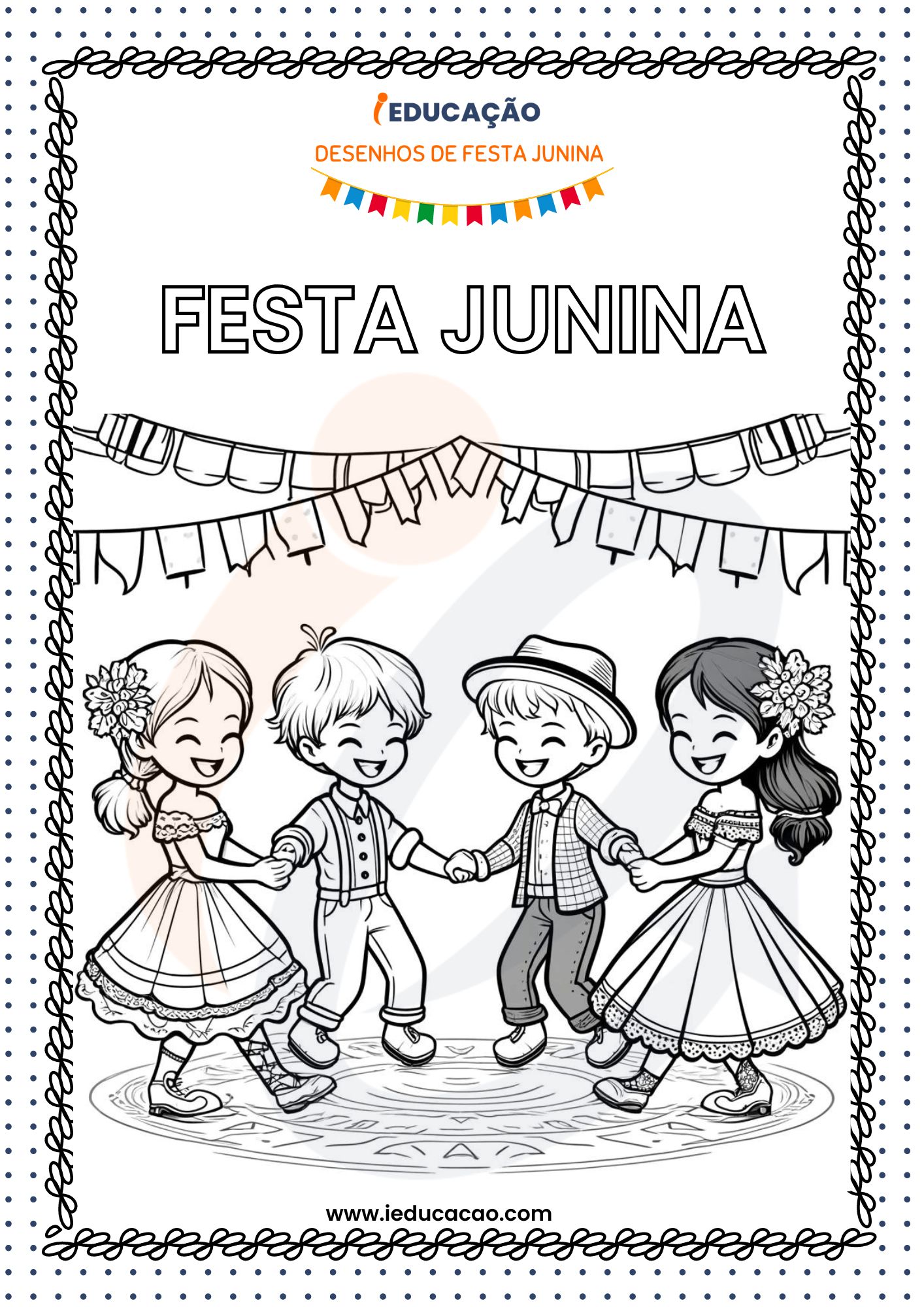 festa junina para colorir