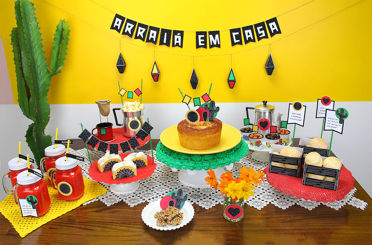 ideias de decoração festa junina com xilogravura