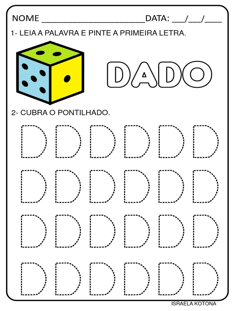 como usar figuras da letra D em atividades de recorte