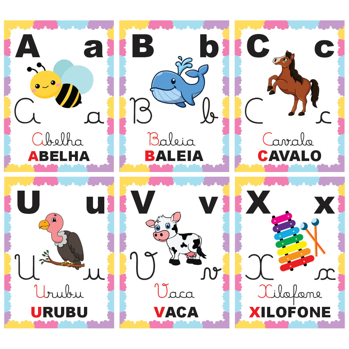 figuras com a letra d colorido