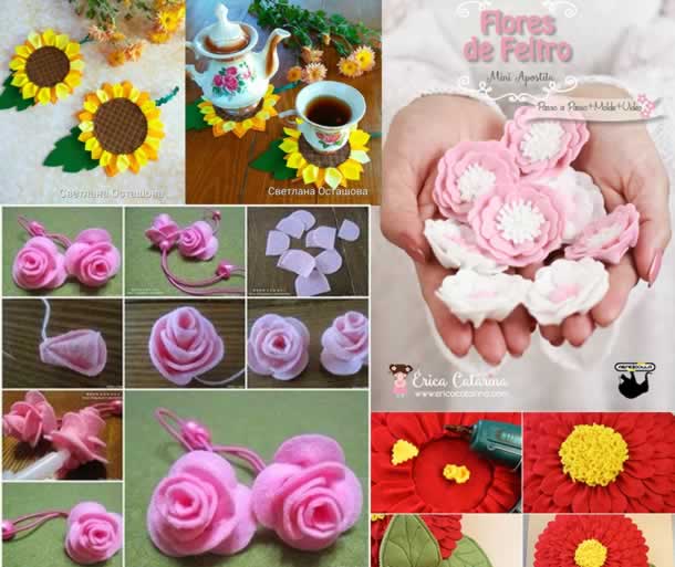 Como Usar Flores de Feltro na Decoração