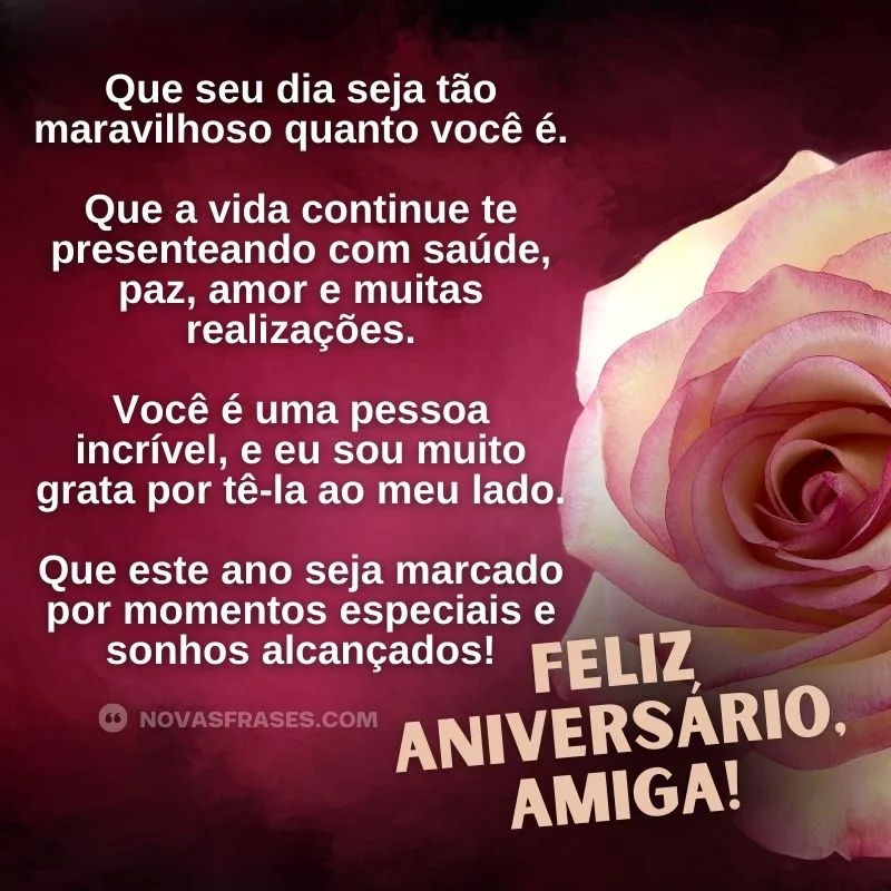 mensagens de aniversário curtas para amiga
