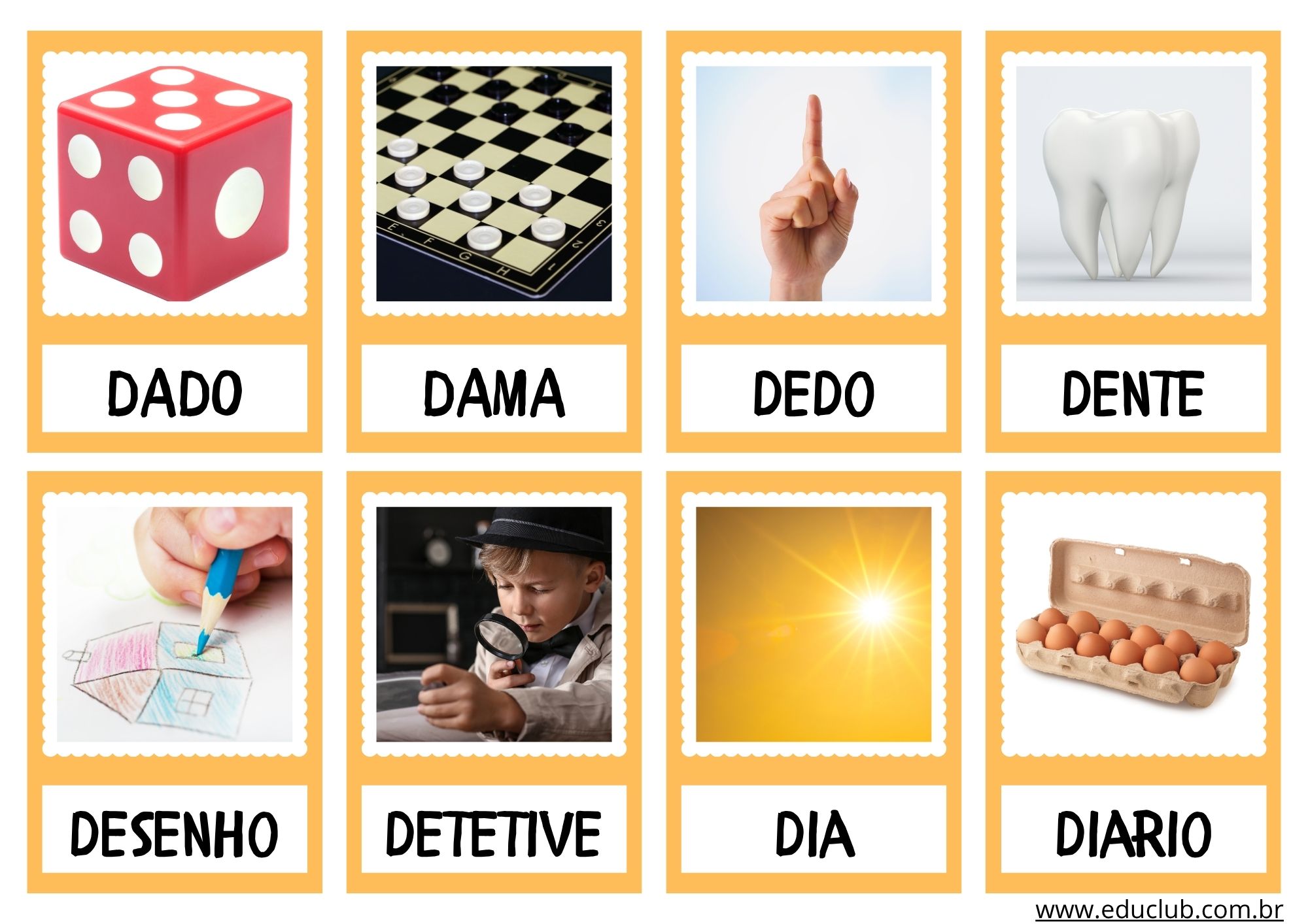 gravuras com d vs gravuras com b para alfabetização