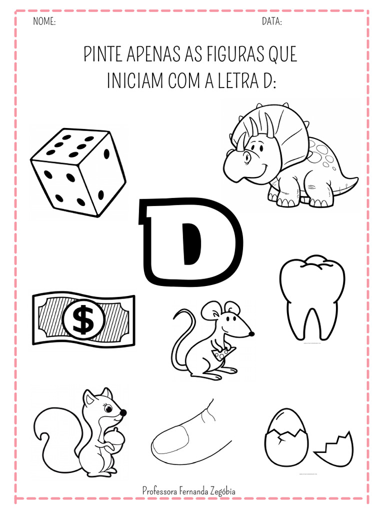 erros comuns ao ensinar a letra d com gravuras