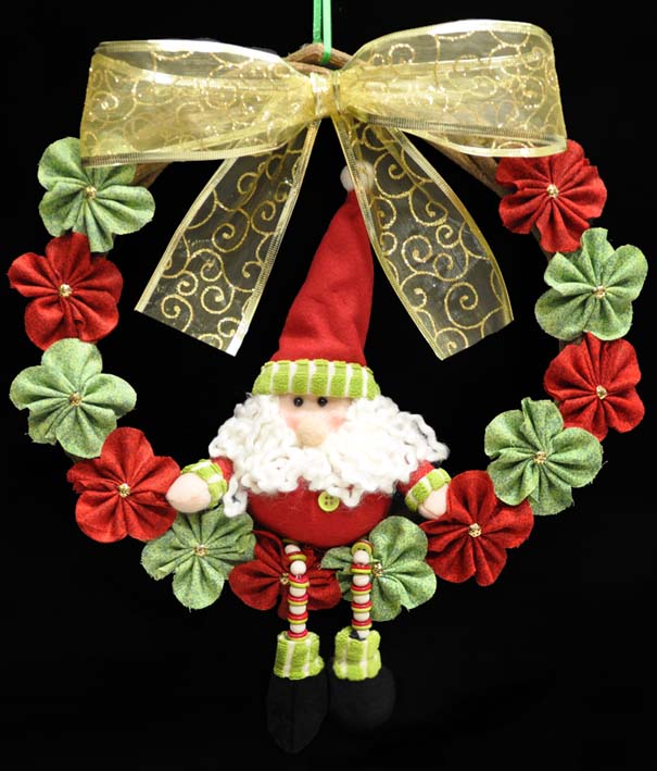 guirlanda de natal de fuxico