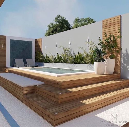 ideias criativas para decorar area de piscina pequena