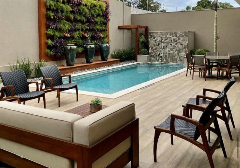 ideias para decorar area de piscina