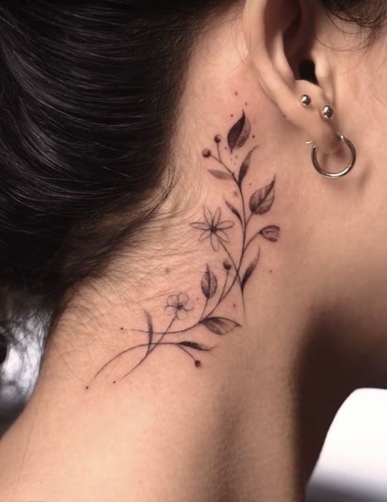ideias tatuagem pescoço feminina pequena