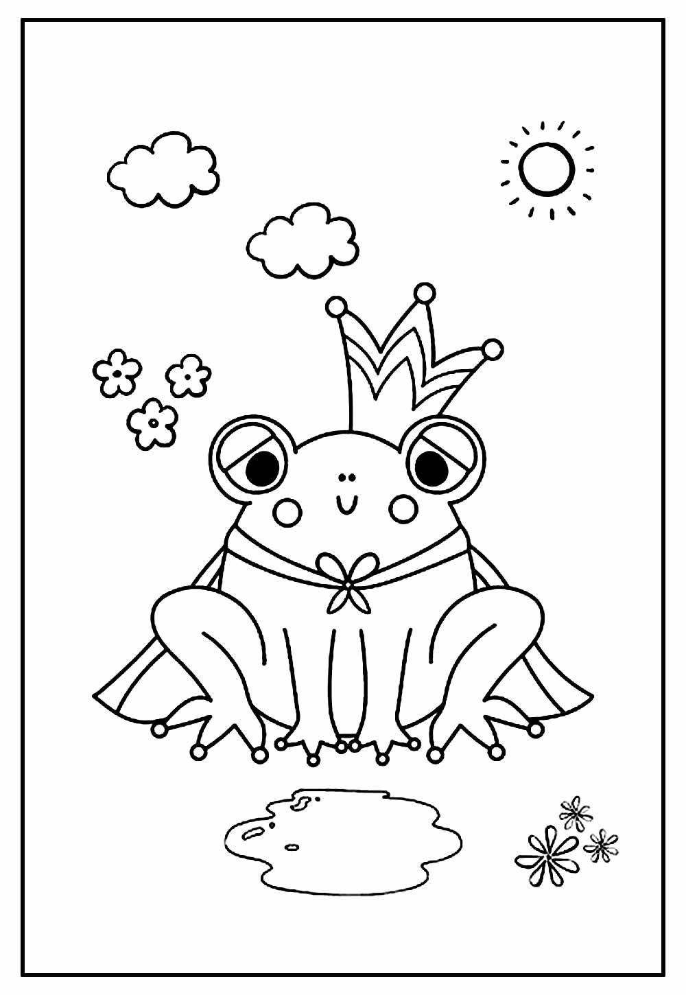 como desenhar um sapo simples para colorir