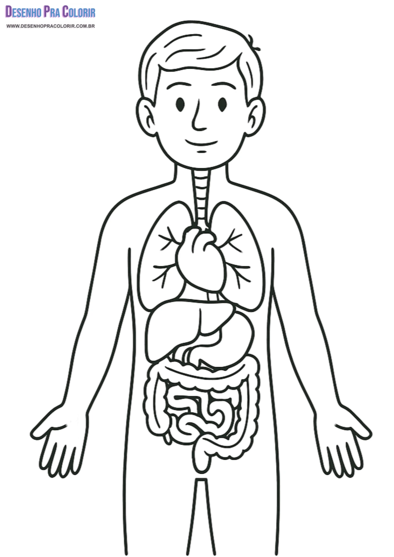 imagem do corpo humano para colorir
