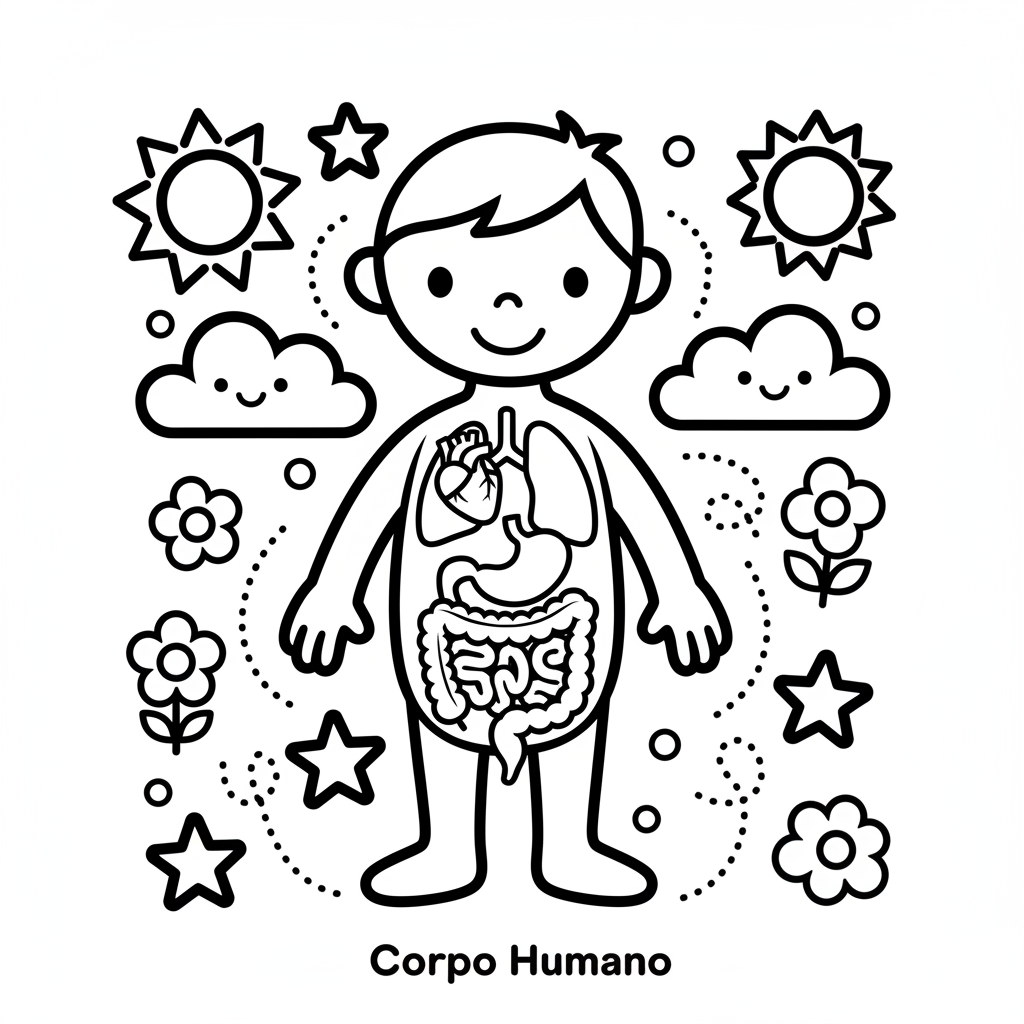 desenho corpo humano para colorir sistema nervoso