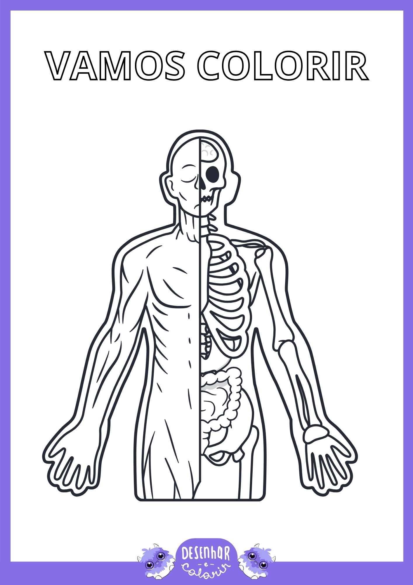 imagem do corpo humano para colorir